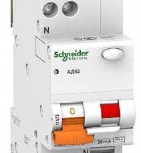 Автоматический выключатель дифференциального (диф реле Schneider) тока однофазное 2p 25А тип АС 30mA АД63 Диф автомат однофазный Schneider